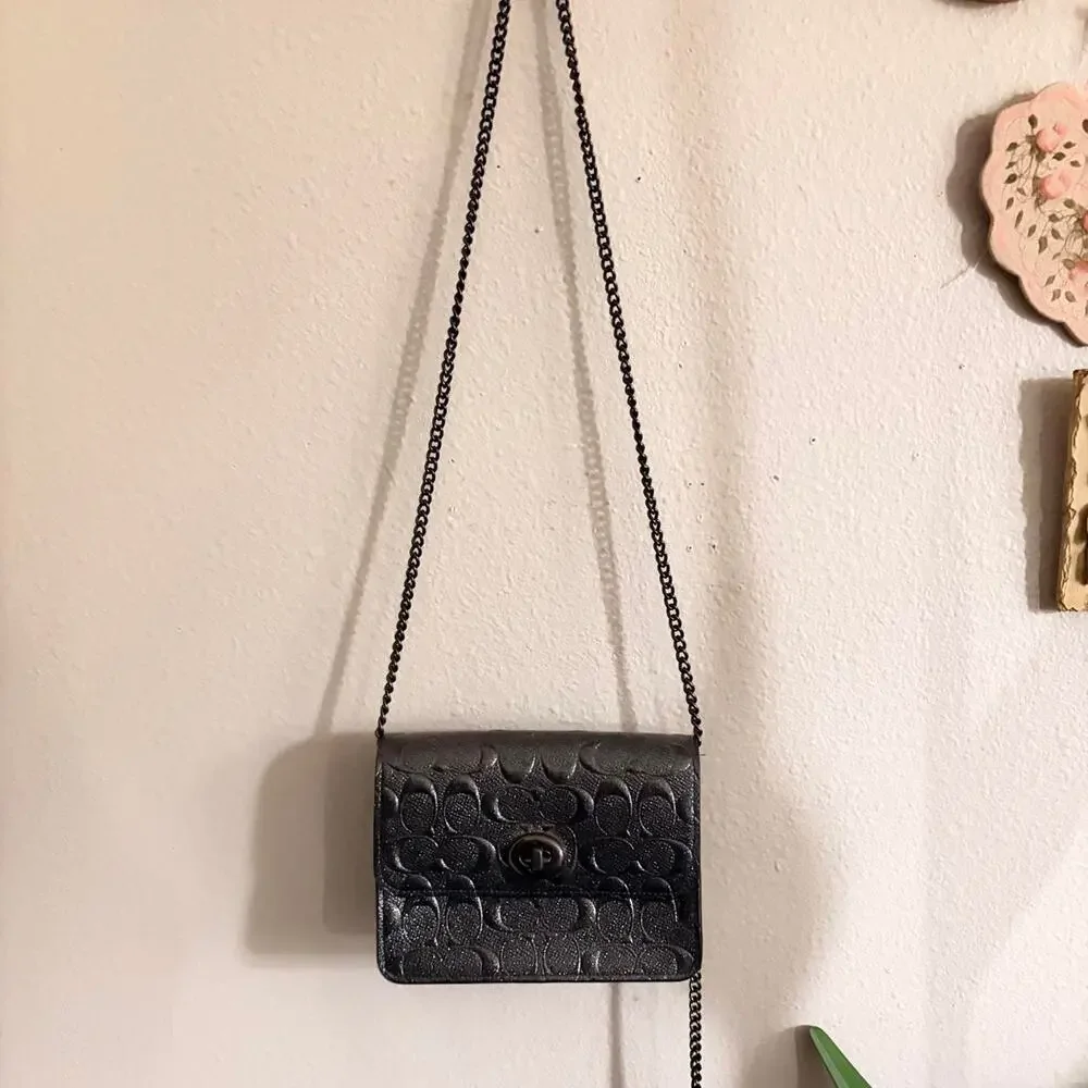 Coach Mini Bowery Crossbody Debossed Patent Leather Crossbody